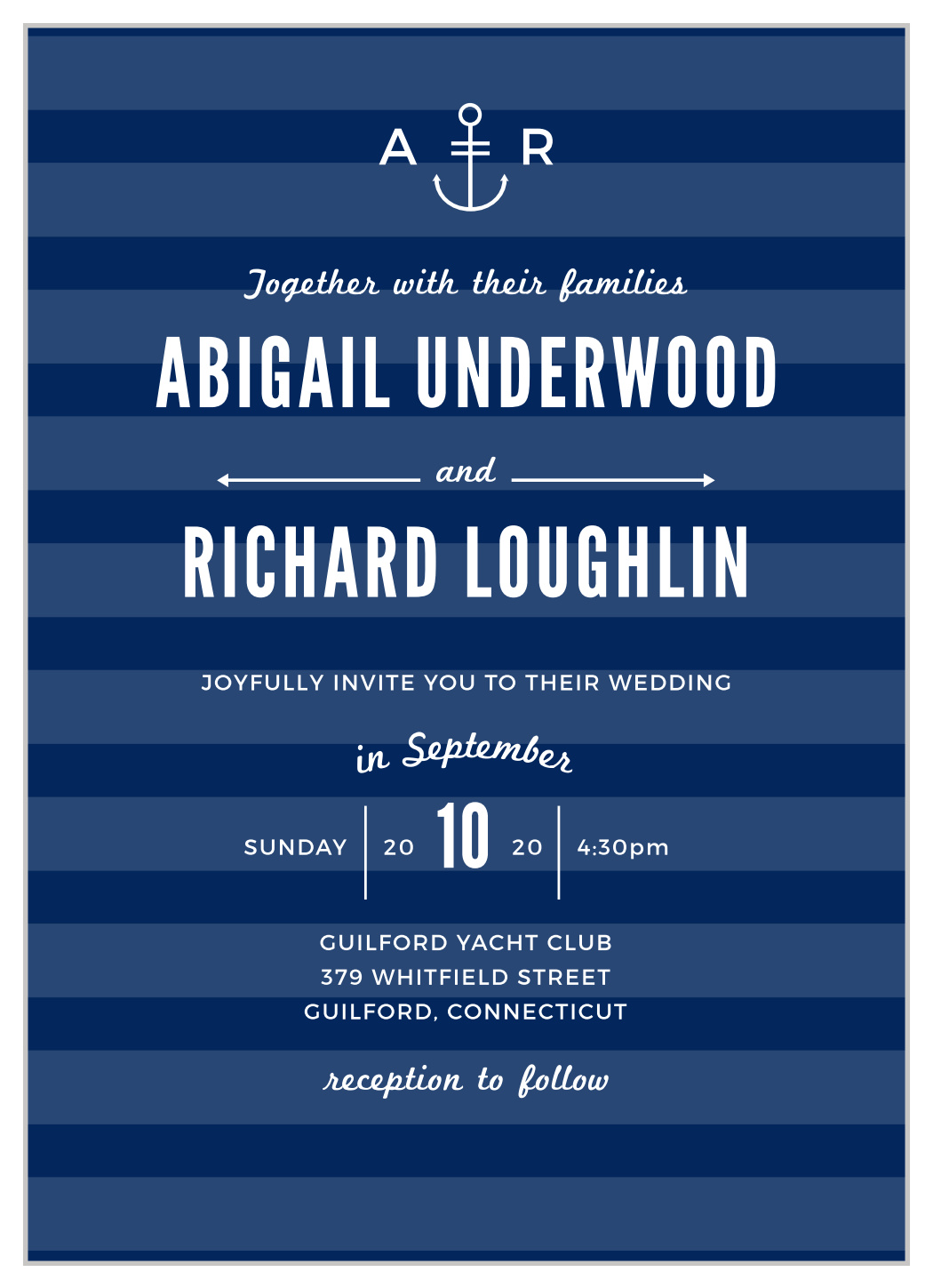 Modern Nautical Wedding Invitations