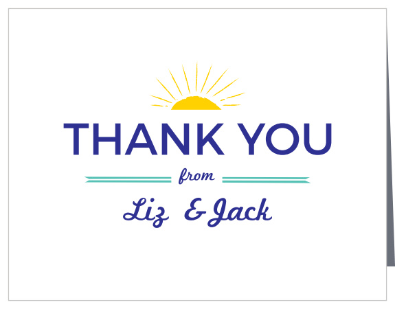 Say "Thank You" to the friends and family who made your wedding celebration great with the Modern Beach Thank You Cards. 