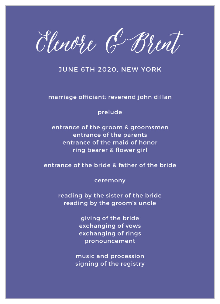 Rustic Script Wedding Programs