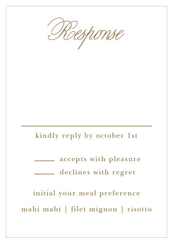 Collect RSVPs glamorously with the Opulent Frames Response Cards.