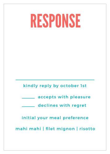 Design your custom RSVPs with the Modern Venn Response Cards from the Crafty Pie Collection at Basic Invite.