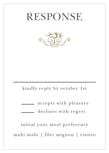 Match the Vintage Damask Response Cards to your unique wedding theme. 