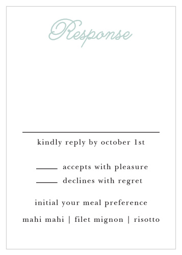 The Whimsical Script Response Cards are a gorgeous and important part of your wedding stationery.