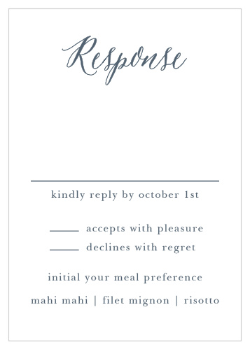 Add your creative touch to the Rustic Ombre Response Cards with our collection of hand-picked fonts and custom colors.