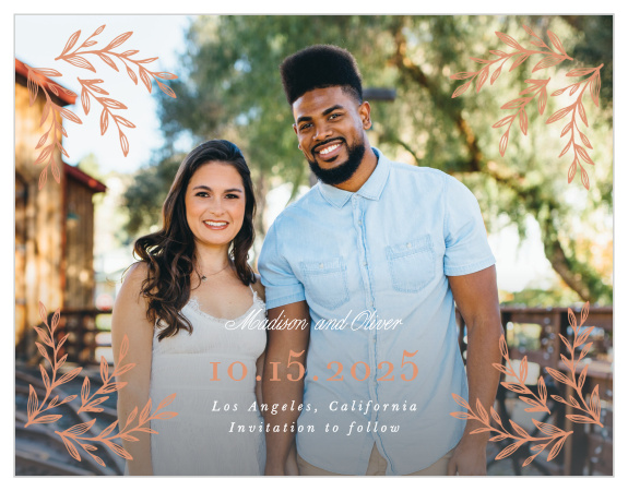 Be sure family and friends make their calendars for your special day when you send out our Ornate Corners Save the Date Cards.