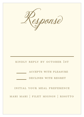 Use the Romantic Vintage Response Cards to send and collect your wedding RSVPs.