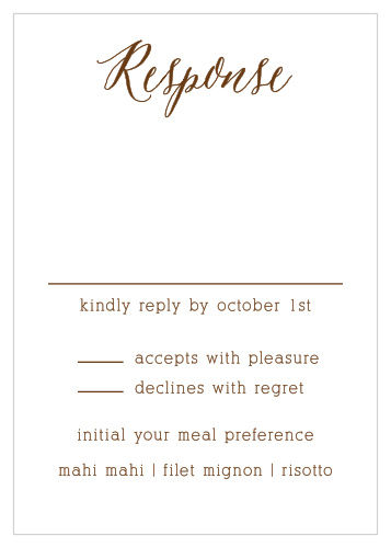 Create your Custom RSVPs with the Rustic Wood Response Cards from the Crafty Pie Collection at Basic Invite.