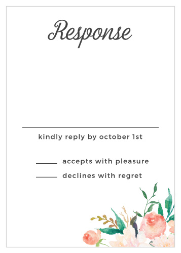 Simplify wedding planning with the Blossoming Love Response Cards from the Crafty Pie Collection at Basic Invite. 