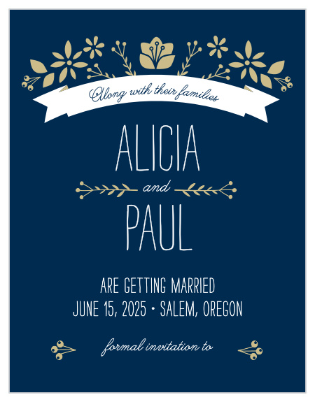 Announce your wedding day with the rustic refinement of the Folksy Floral Save-the-Date Cards. 