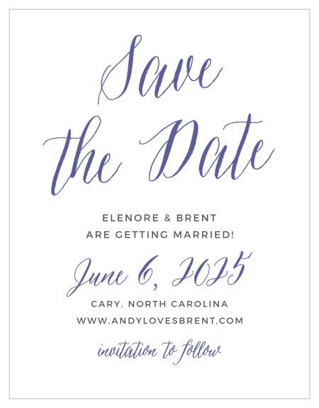The Rustic Script Save-the-Date Cards are part of the Crafty Pie collection by Basic Invite. Now you can take your favorite save the date design and instantly personalize it online with real-time previews.