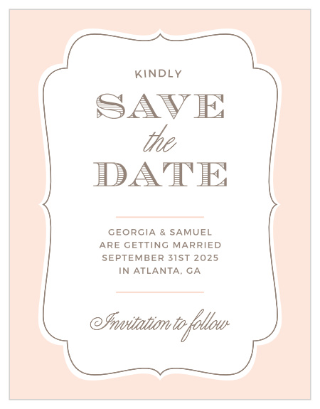 The Vintage Frame Save-the-Date Cards announce your union with classic style. 