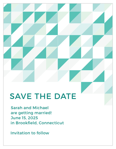 The Chic Geometric Save-the-Date Magnets announce your wedding with contemporary style.