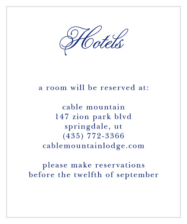 The Preppy Stripe Accommodation Cards are ideal for including travel and hotel reservations information, especially if you will be providing rooms for guests.