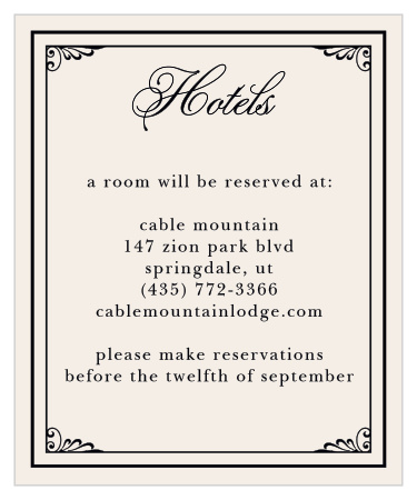 The Grand Victorian Accommodation Cards from the Crafty Pie Collection at Basic Invite are a thoughtful addition to your wedding stationery.