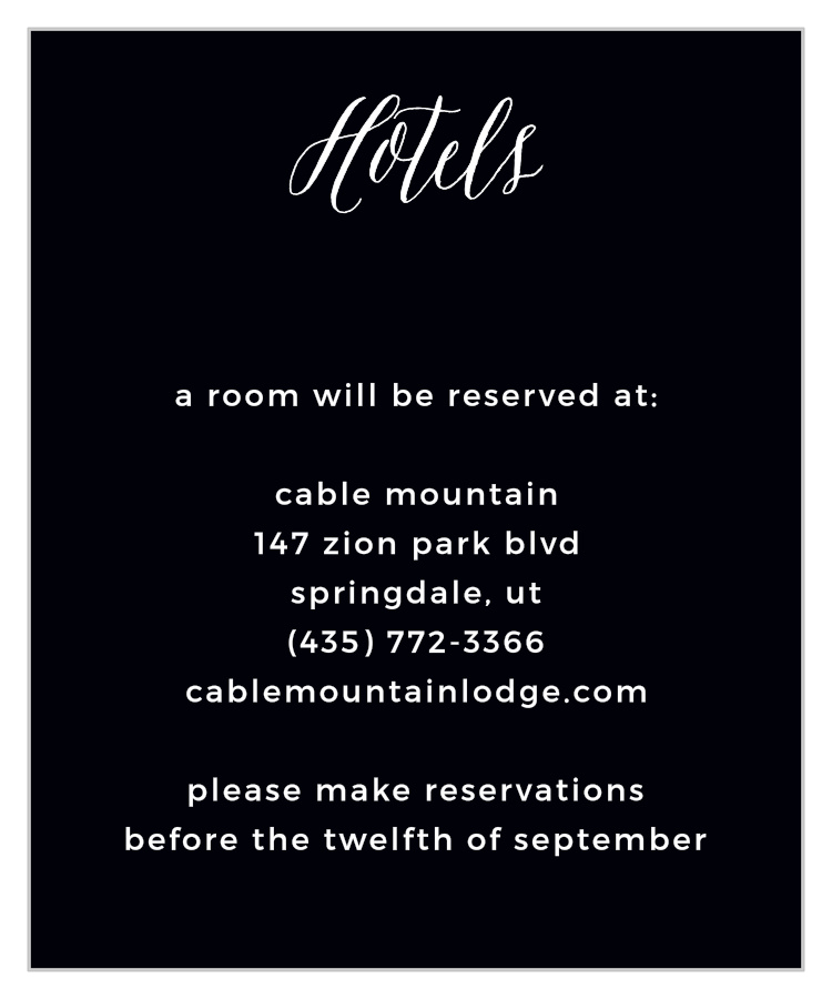 Modern Elegant Accommodation Cards