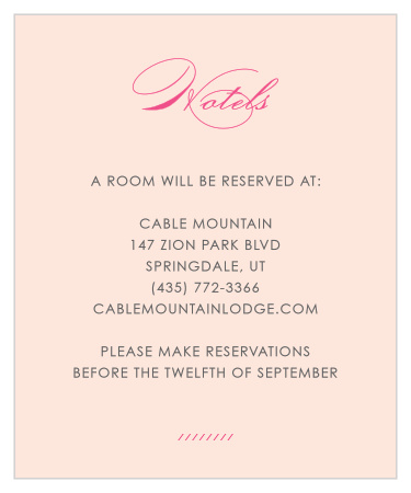 Include the Diamond Monogram Accommodation Cards in your wedding stationery to simplify travel plans for your guests.
