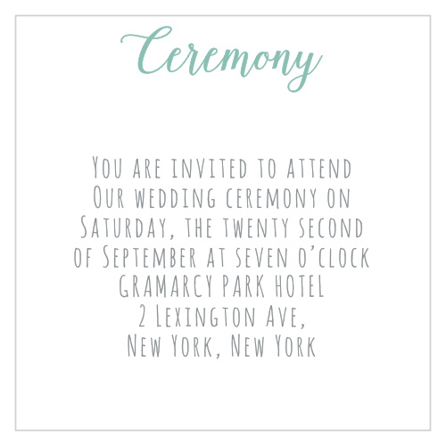 The Sweet Succulents Ceremony Cards are small yet significant enclosures to include in your wedding stationery. 