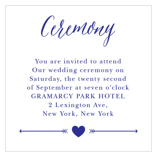 Give guests all the wedding details they need with the Playful Poster Ceremony Cards.