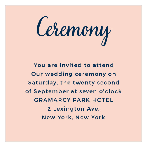 The Modern Love Ceremony Cards may be used for several different purposes: as a ceremony invitations, a rehearsal dinner card or as for any other additional details you want guests to have.