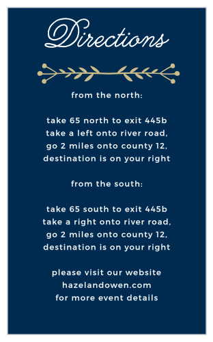 No one wants to be late on your special day! Make sure guests know the way to your venue with the Folksy Floral Direction Cards.