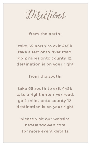 Adding the Rustic Floral Direction Cards to your wedding stationery is an excellent way to prevent guest from getting lost on your wedding day.