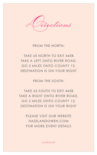 Worried about guests finding their way to your venue? Then the Diamond Monogram Directions Cards is a wedding stationery must-have.