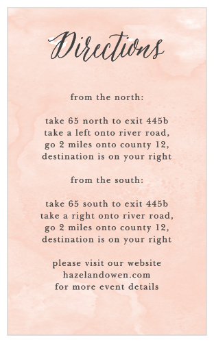 The Watercolor Script Direction Cards are part of the Crafty Pie collection by Basic Invite.