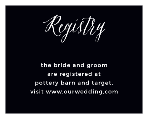 The Modern Elegant Registry Cards are a small enclosure card with an important job.