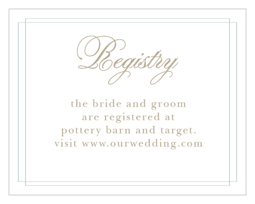 The Emily Swash Registry Cards are an elegant way to direct guests to your wedding wish list.