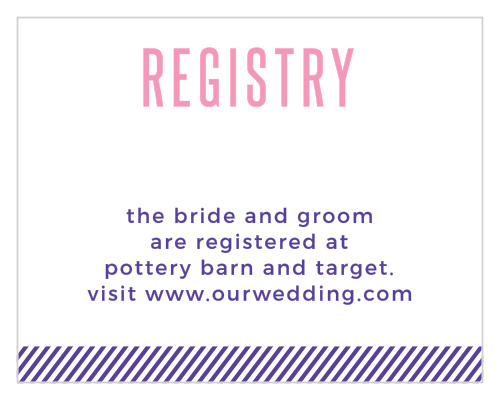 Direct guests to your registries with Artful Elegance Registry Cards from the Crafty Pie Collection at Basic Invite. 