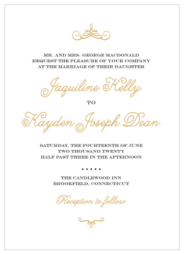 Whimsical Script Foil Wedding Invitations