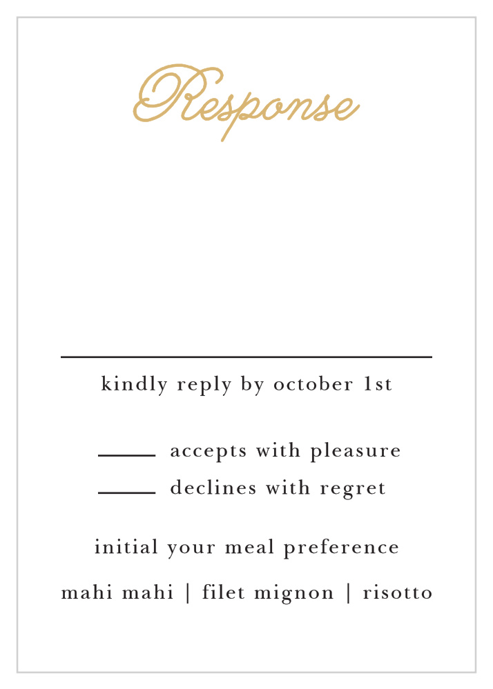 Whimsical Script Foil Response Cards