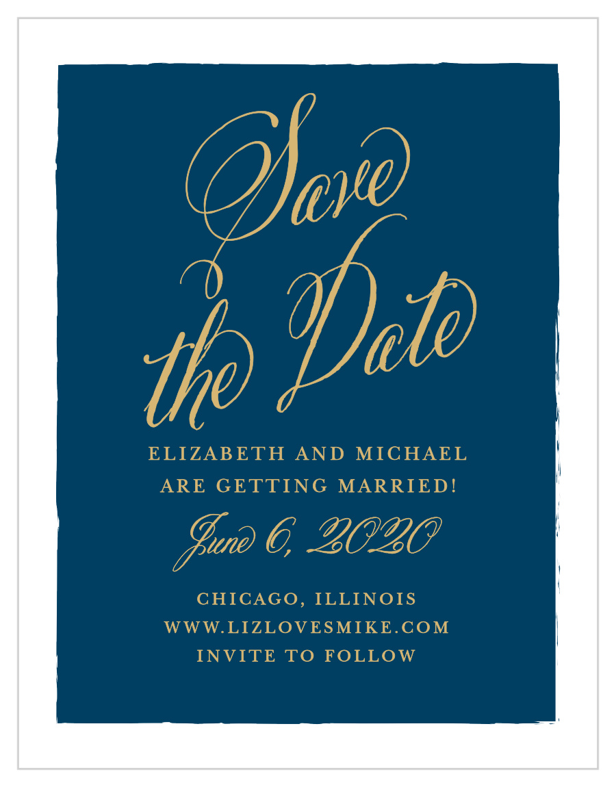 Calligraphy Script Foil Save the Date Cards