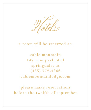 Beautiful simplicity makes the Calligraphy Script Foil Accommodation Cards from the Crafty Pie Collection at Basic Invite an excellent enclosure card to include in your wedding stationery.