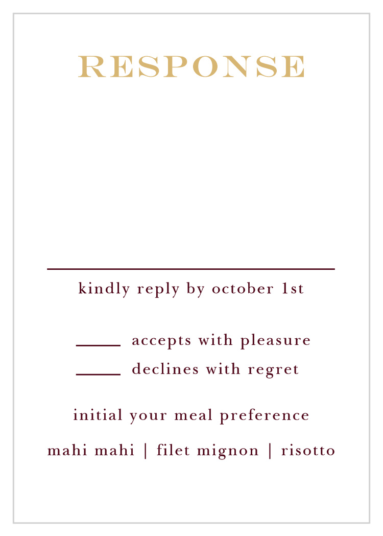 Elegant Script Foil Response Cards