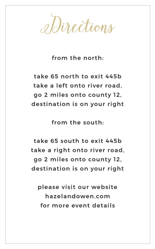 The Floral Stripe Foil Direction Cards are a thoughtful addition to your wedding stationery. 