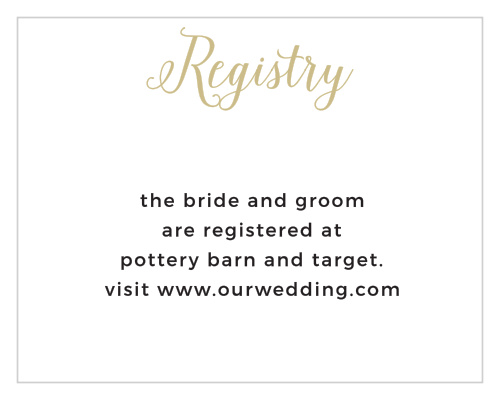 Direct guests to your wedding wish list with the Floral Stripe Foil Registry Cards from the Crafty Pie Collection at Basic Invite. 