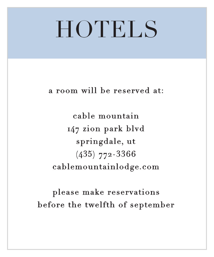 Mr. & Mrs. Accommodation Cards