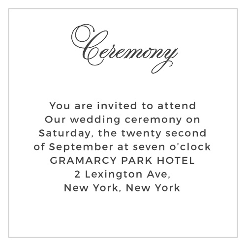 The Vintage Ornamental Ceremony Cards are classic enclosure cards.