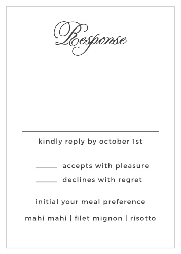 The Vintage Ornamental Response Cards are classic enclosure cards.