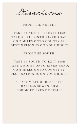 The Classic Photo Booth Direction Cards' chic design is easy to customize to your unique wedding theme.