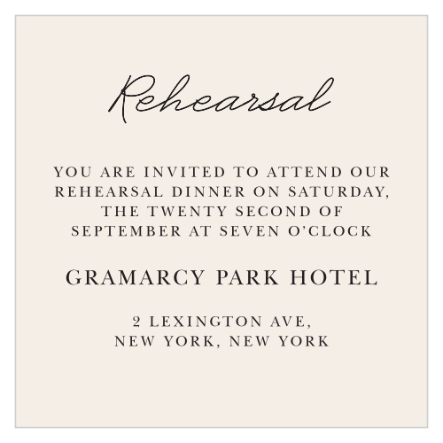 Use the Classic Photo Booth Ceremony Cards to include rehearsal dinner information, as an invitation to your ceremony, or for any other additional details you need in your wedding stationery.