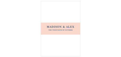 Add your names and wedding date to the Standing Ovation Belly Bands.