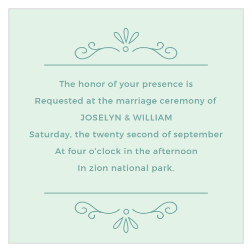 Stylized florals give the Glowing Garden Ceremony Cards a whimsical feeling.