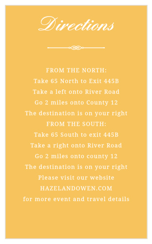 Give guests the info they need to find your wedding venue with the Brilliant Banner Direction Cards.