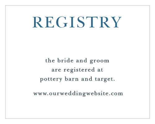 Direct guests to your wedding wish list with the Love Script Registry Cards. 