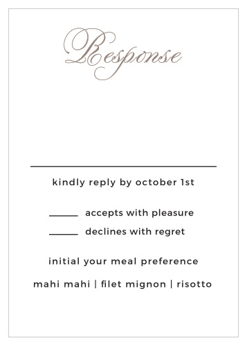 Plan for guest attendance with the Exquisite Class Response Cards. 