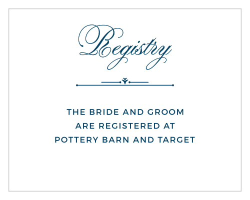 Help guests find your wedding registry with the Contemporary Frame Registry Cards.