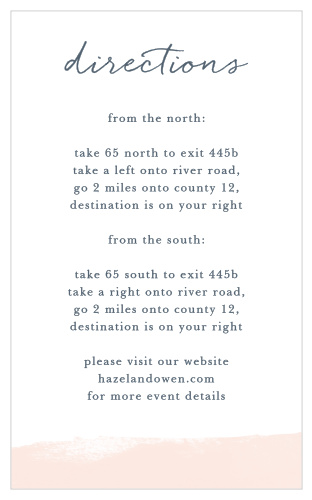 descriptionThe artistic design of the Brushed Frame Direction Cards clearly communicates driving directions to your guests. 