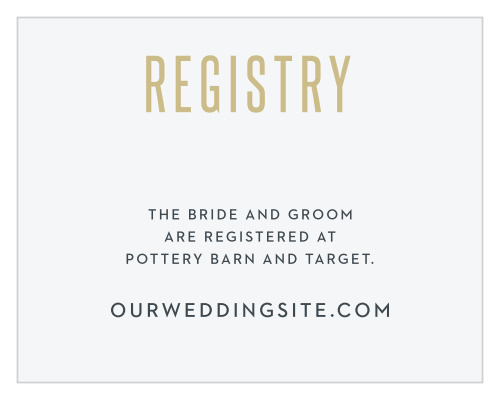 Completely customize the classic design of the Classy Confetti Registry Cards.